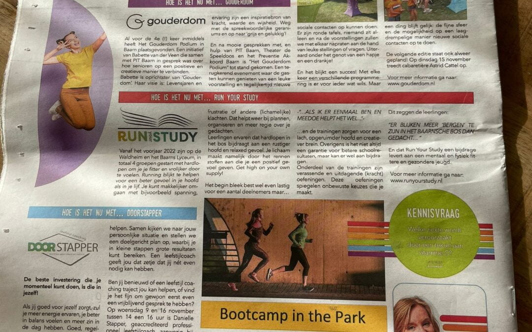 Gouderdom in de Positieve Gezondheid special van de Baarnsche Courant